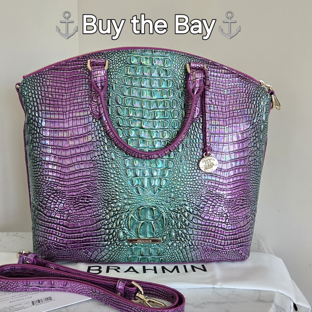 Brahmin Large Duxbury Satchel Hyacinth Ombre Mini Melbourne